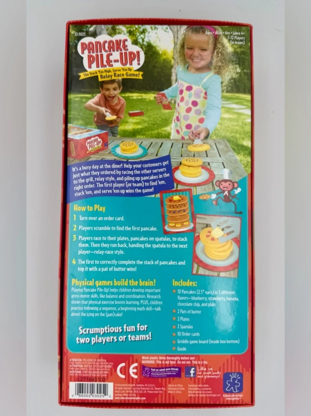 Pancake Pile-Up! Relay Race Game - Teal - Educational Insights
